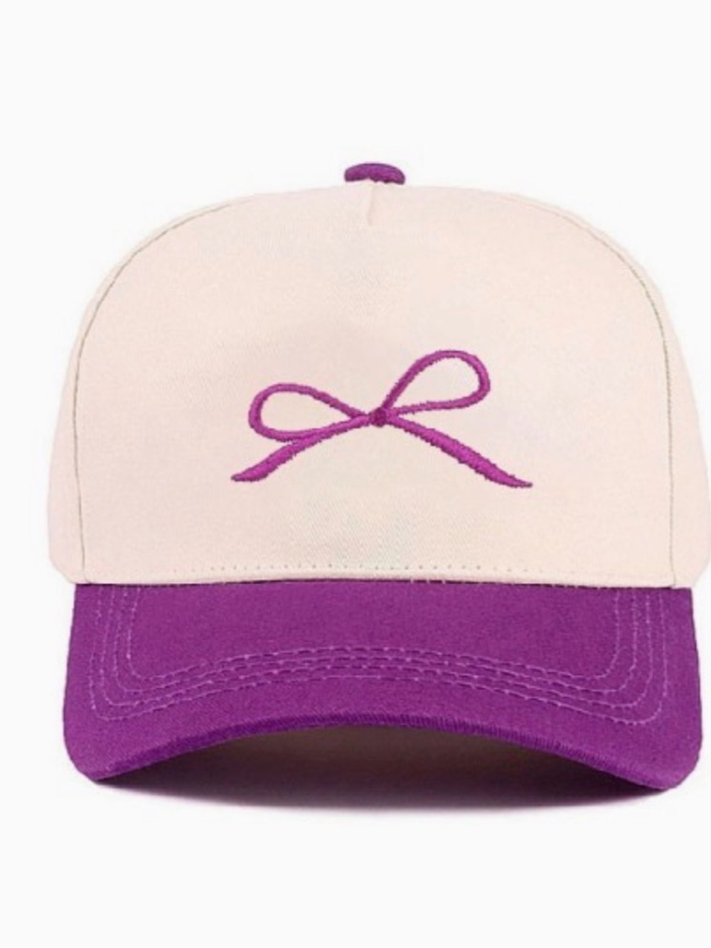 Women’s Two-Tone Pink and Purple Bow Baseball Cap